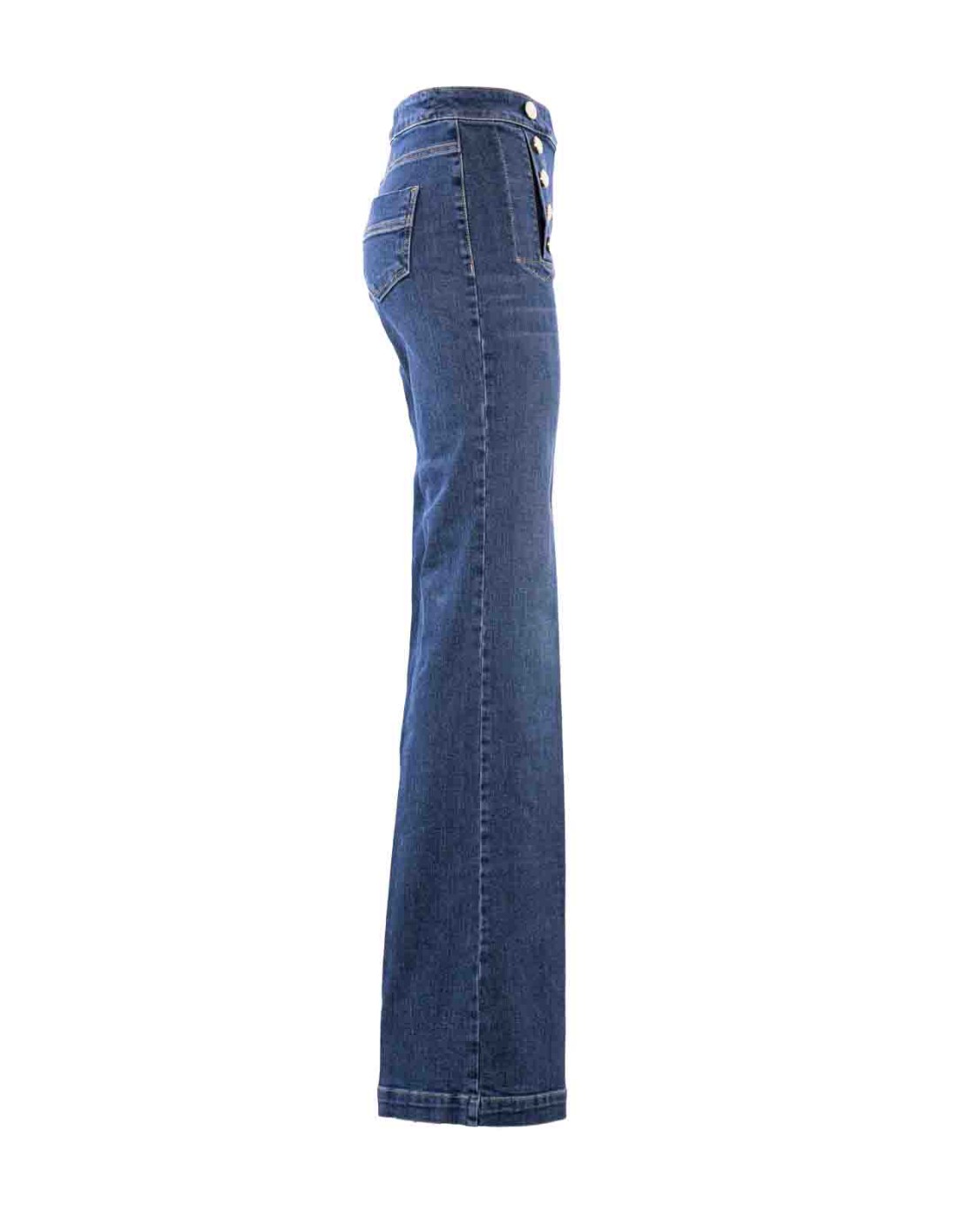 shop ELISABETTA FRANCHI  Jeans: Elisabetta Franchi jeans palazzo in cotone e lycra a vita alta. 
Bottoniera marinara sul bacino.
Composizione articolo: 79% Cotone 15% Lyacell 04% Elastomulieste 02% Elastane
Vestibilità: Slim
Made in Italy.. PJ44D41E2-139 number 2419693